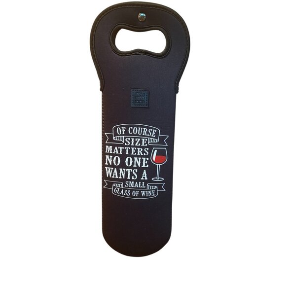 Made Easy Kit “Of Course Size Matters” Neoprene Funny Wine Bottle Cover - Picture 3 of 3